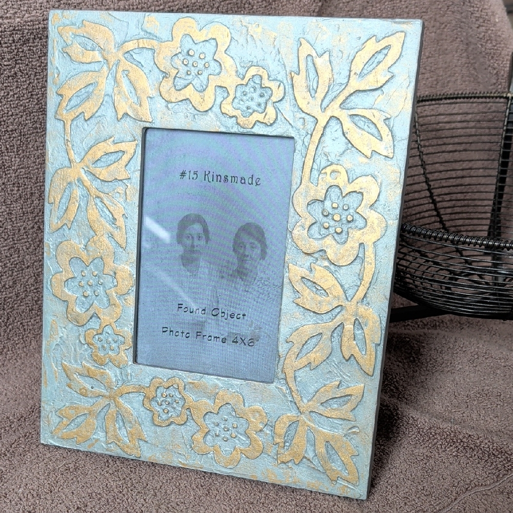 Burnes Of Boston Gold Floral Photo Frame 4x6 Vintage 2000